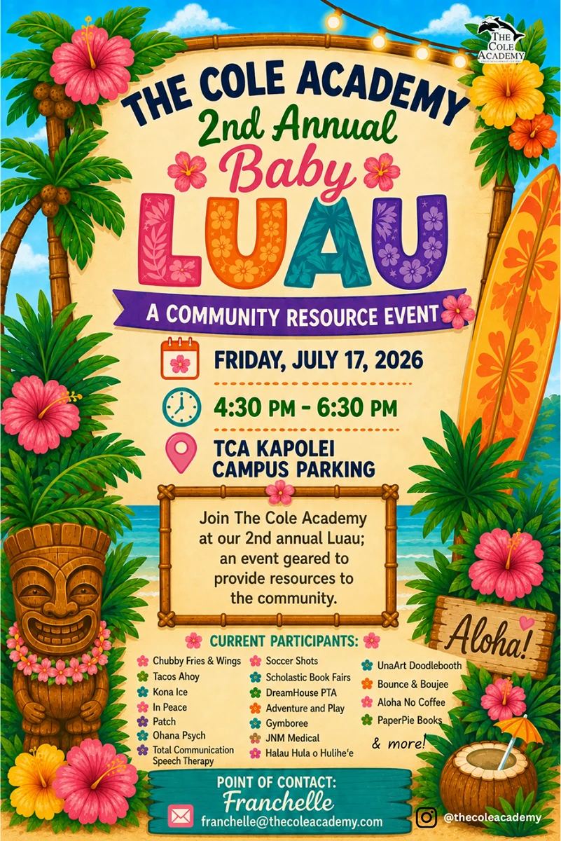 cole academy baby luau